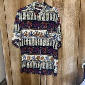 Vintage Pierre Cardin Tribal Print Button Up Shirt